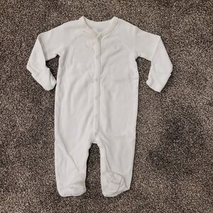 Ralph Lauren Baby White Long Sleeve Footed Pajamas Onesie 6m